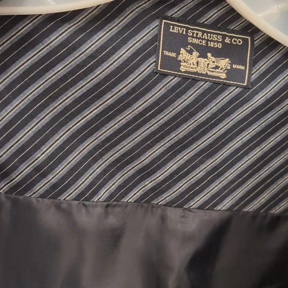 Levi Solid Blue Heavy Lined Jacket/Shirt For Men M - Picture 7 of 10